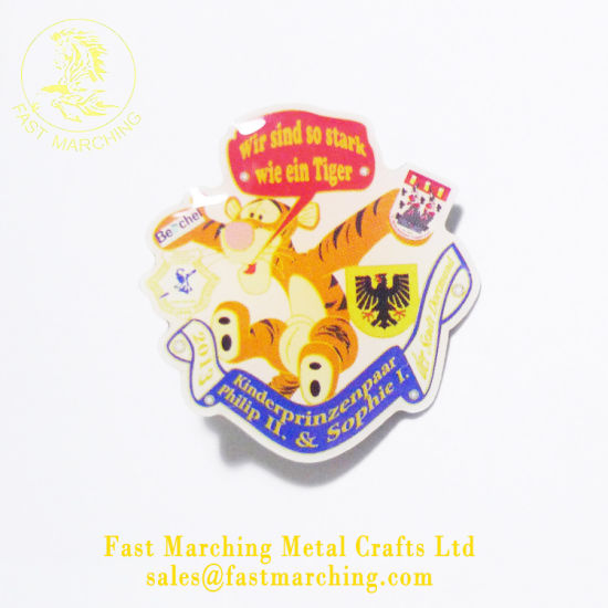 Promotion Custom Magnet Suit Letter Lapel Pin Epoxy Printed Badge