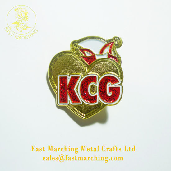 Custom Promotional Gift Metal Plate Button Heart Brand Badge Maker