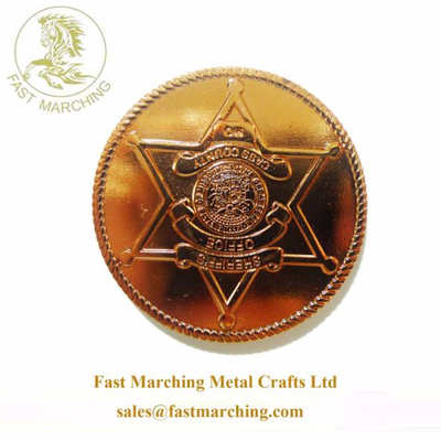 Custom Wholesale RAM Darbar Sheriff Copper Star Shaped Ripple Coin
