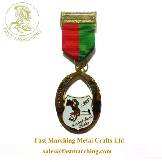 Custom Good Quality Iron Enamel Ribbon Drape Ribbon Medal