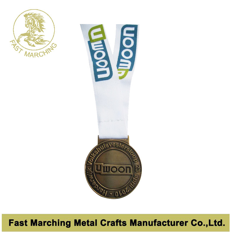 Souvenir Carnival Medal with Chain, Medallion with Antique Brass Finish