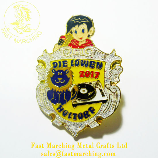 Custom Lion Lapel Pin Enamel Metal Badges Made to Order