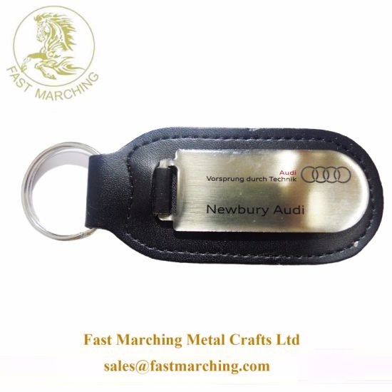 Custom Stamped Leather Engraved Couple Metal Best Keychain for Boyfriend