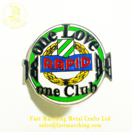 Custom Wholesale Promotion Tin Button Material Enamel Team Pin Badge