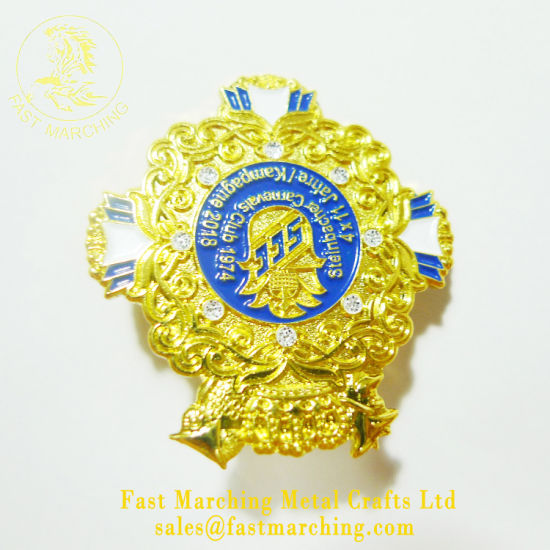 Factory Price Custom United Nations Gold France Reflective Badge