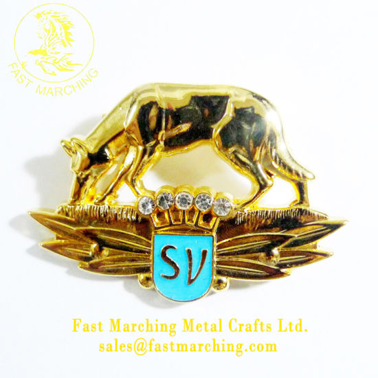 Factory Price Custom United Nations Gold France Reflective Badge