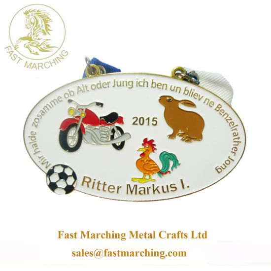 Custom Round Fabric Ribbon Car Awards Sports Trophies and Medals