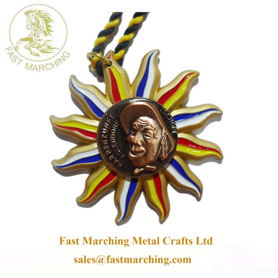 Custom Factory Price Cheap Gift Finisher Sun Flower Medal Awards