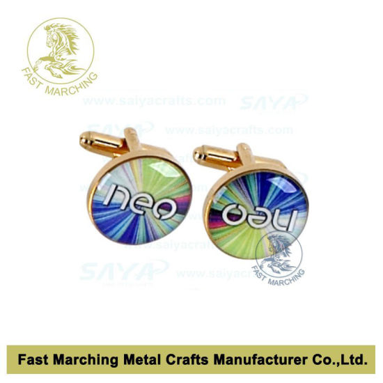 Custom Clothes Cufflink Cuff Links with Crystal at Factory Price