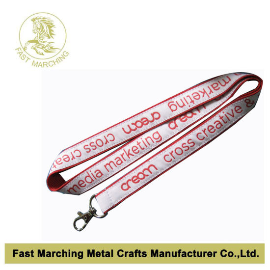 Cmyk Printing Polyester Lanyards Ribbon Strap with Safety Hook Clip