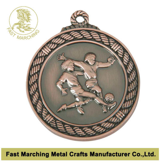 Customized Antique Brass Award Sport Boxing Basketball Baseball Ribbon Medal