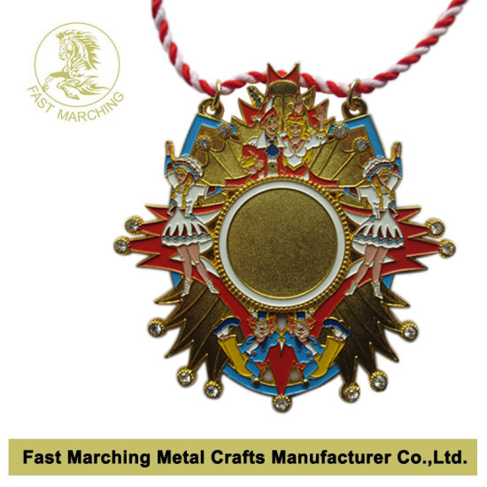 Metal Sports Medal with 3D Effect, Medallion with Crystals (stones)