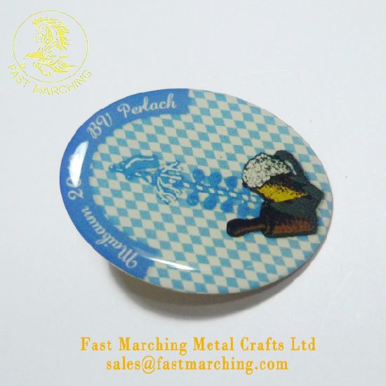 Custom Factory Personalized Sheriff Epoxy Pocket Button Material Badge Printing
