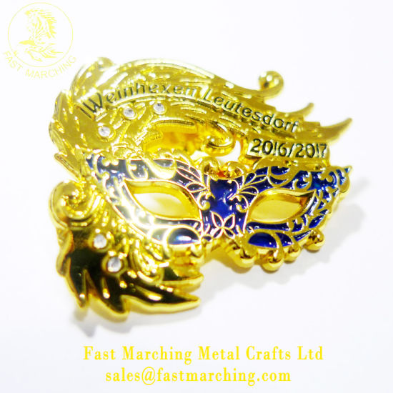 Custom Magnetic Button 3D Clip Safety Pin Awards Gold Badge
