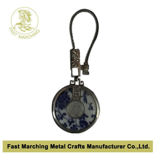 Blue and White Porcelain Keyring