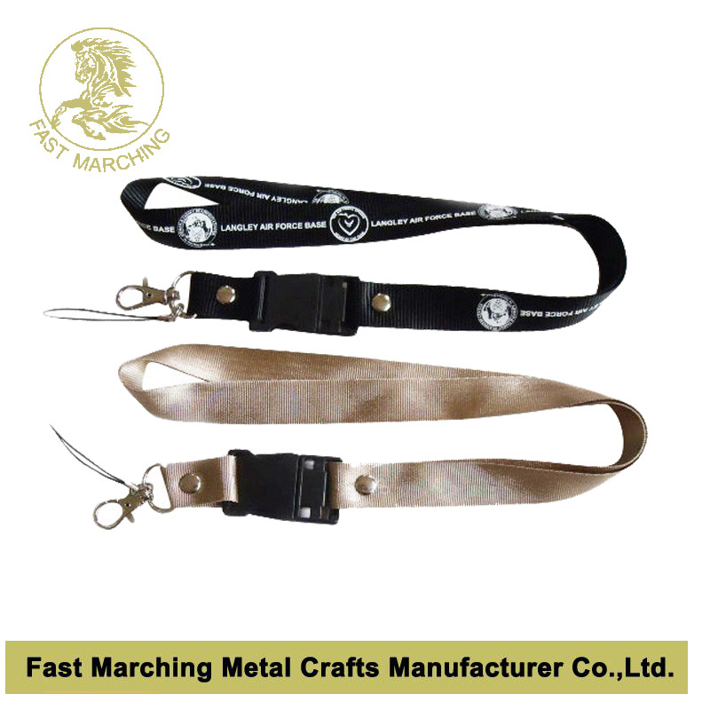 Custom Woven Neck Lanyards with Detachable Buckle Ribbon Strap