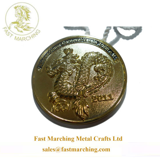 Custom Gold Medallion Lion Shape Awards Medals for Sports